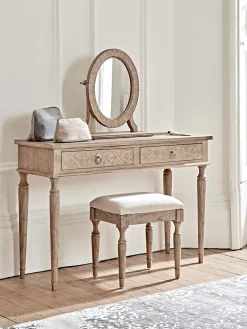 Geometric Parquet Dressing Table Stool