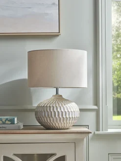 Geometric Textured Table Lamp - Neutral