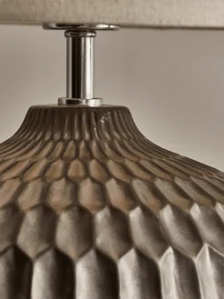 Geometric Textured Table Lamp - Bronze