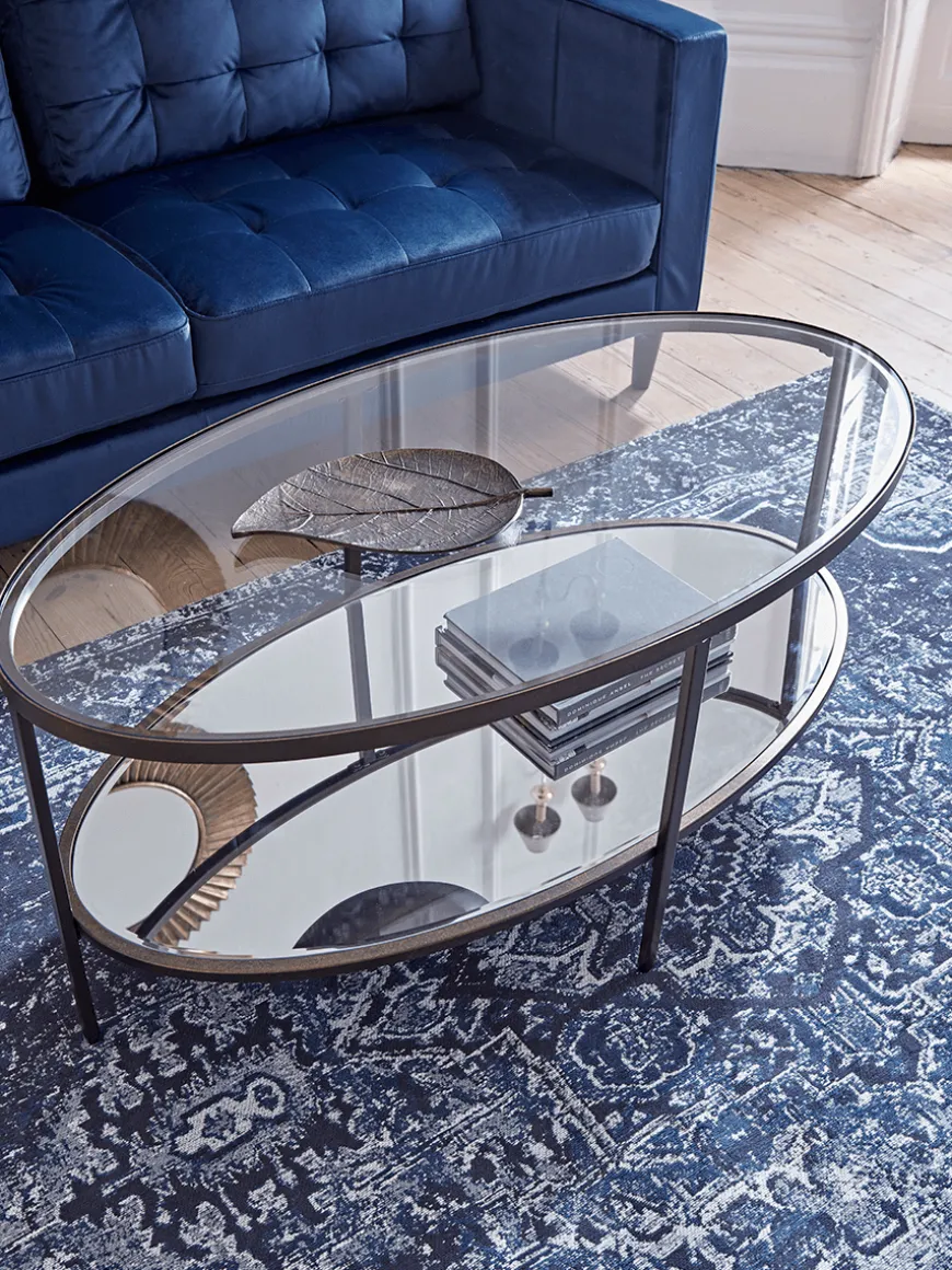 Glass Display Coffee Table - Aged Bronze