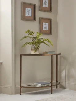 Glass Display Console Table - Aged Bronze
