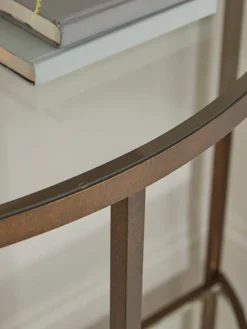 Glass Display Console Table - Aged Bronze