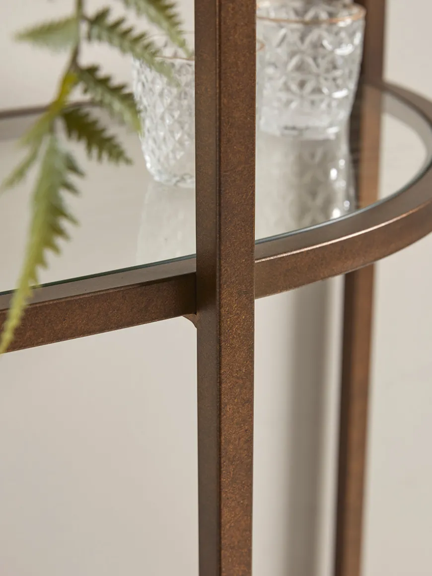 Glass Display Shelf Unit - Aged Bronze