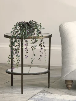 Glass Display Side Table - Aged Bronze