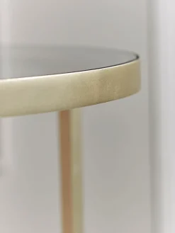Glass Display Side Table - Soft Gold