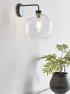 Glass Globe Wall Light