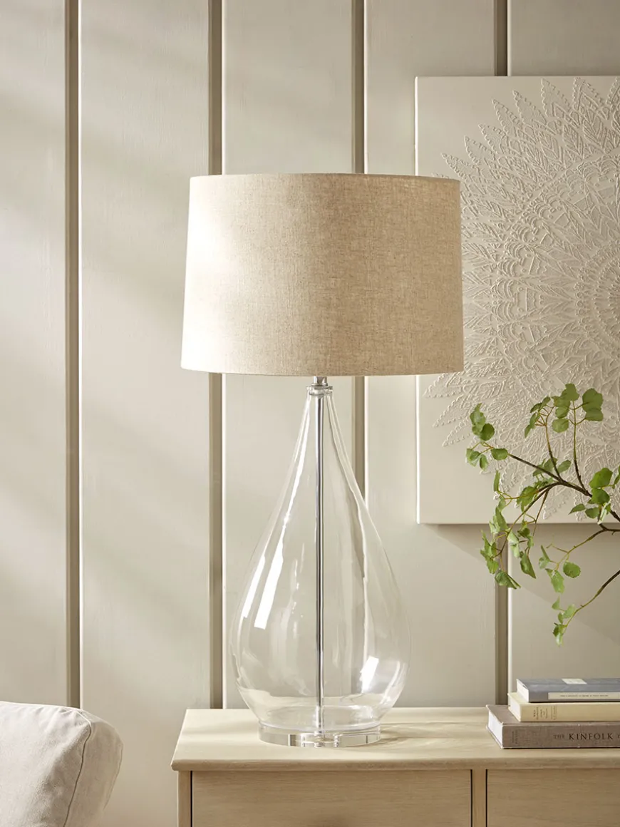 Glass Teardrop Table Lamp