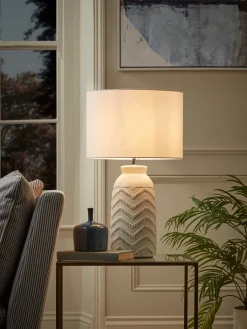 Glazed Chevron Table Lamp