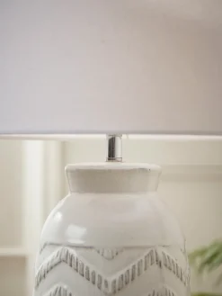 Glazed Chevron Table Lamp