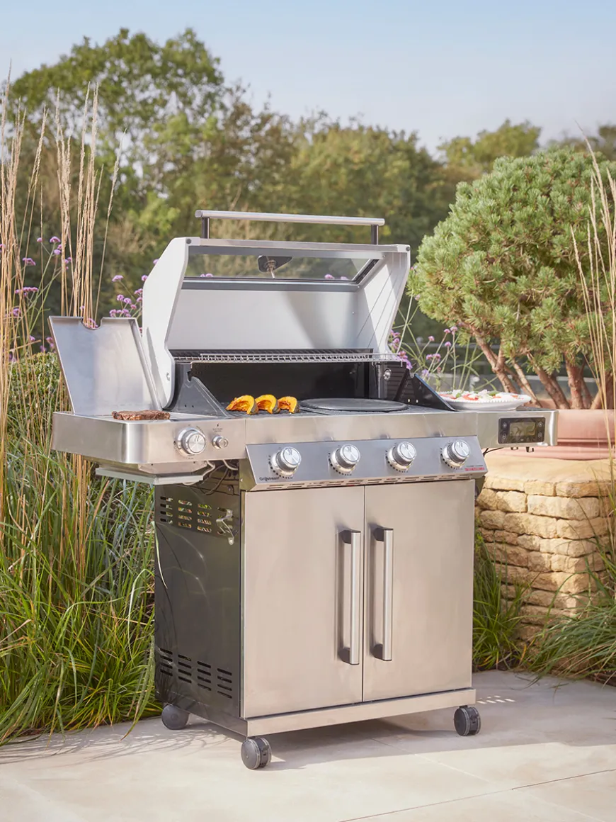 Gourmet Gas & Charcoal Stainless Steel BBQ - 4 Burner