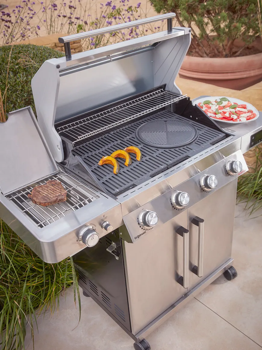 Gourmet Gas & Charcoal Stainless Steel BBQ - 4 Burner