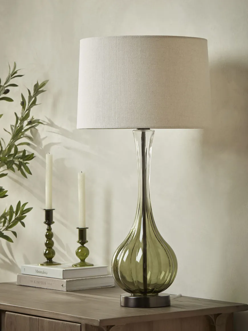 Green Glass Table Lamp