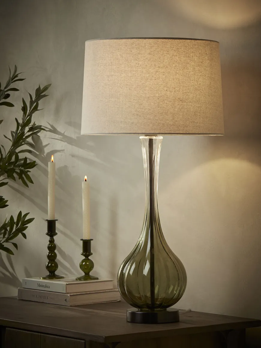 Green Glass Table Lamp