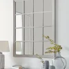 Grey Panelled Window Mirror