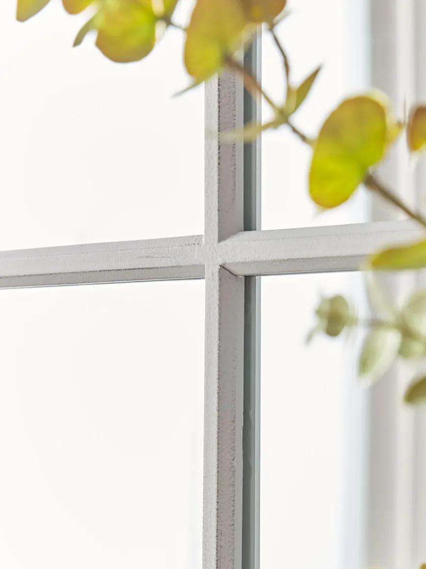 Grey Panelled Window Mirror