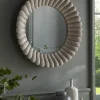 Grey Scalloped Mirror
