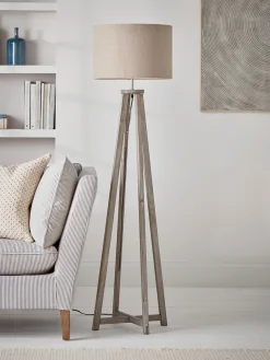 Grey Washed Floor Lamp