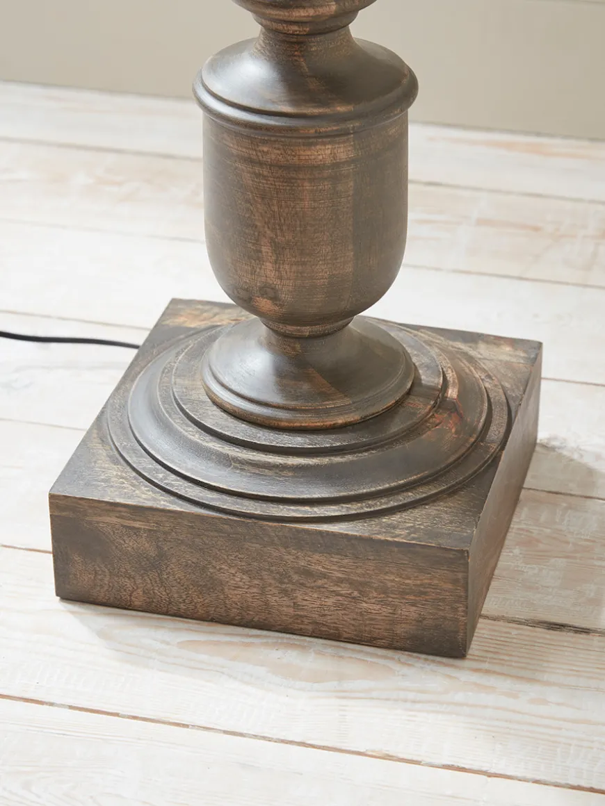 Greywash Turned Floor Lamp