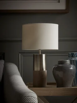 Greywashed Wood Table Lamp