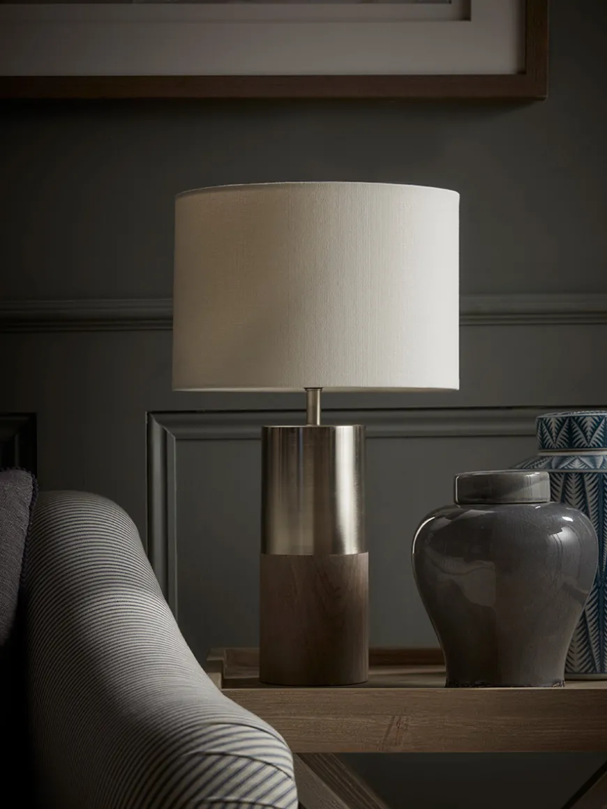 Greywashed Wood Table Lamp