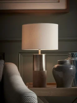 Greywashed Wood Table Lamp