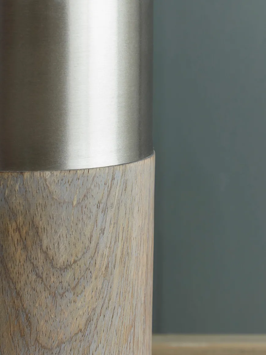 Greywashed Wood Table Lamp