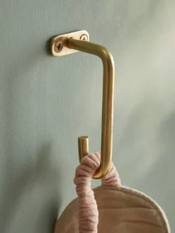 Hammered Brass Single Hook