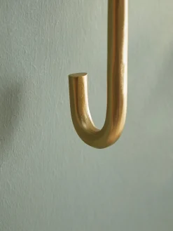 Hammered Brass Single Hook