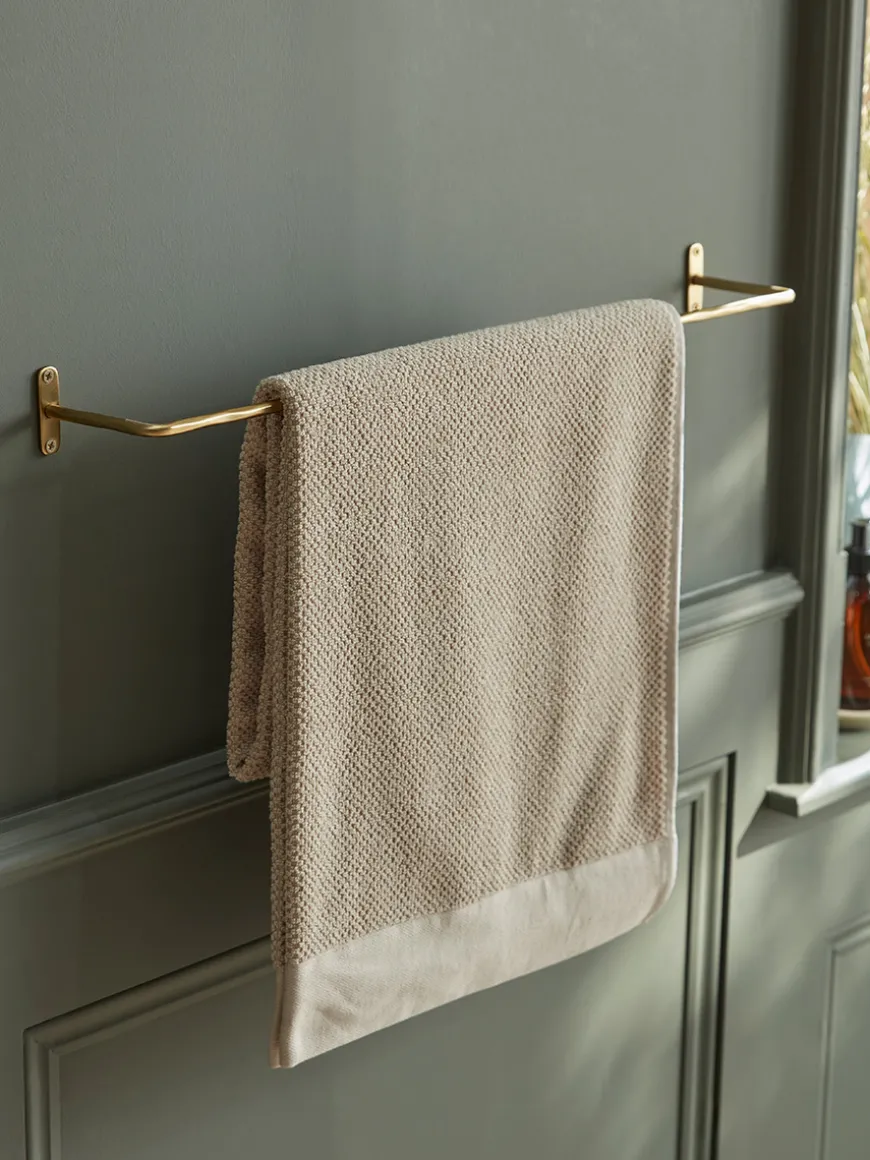 Hammered Brass Towel Rail