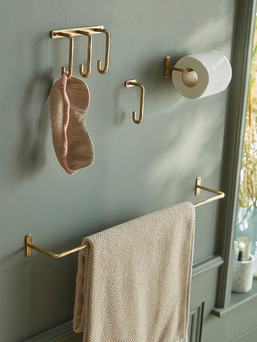 Hammered Brass Towel Rail