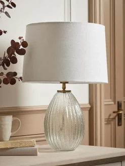 Herringbone Glass Droplet Table Lamp