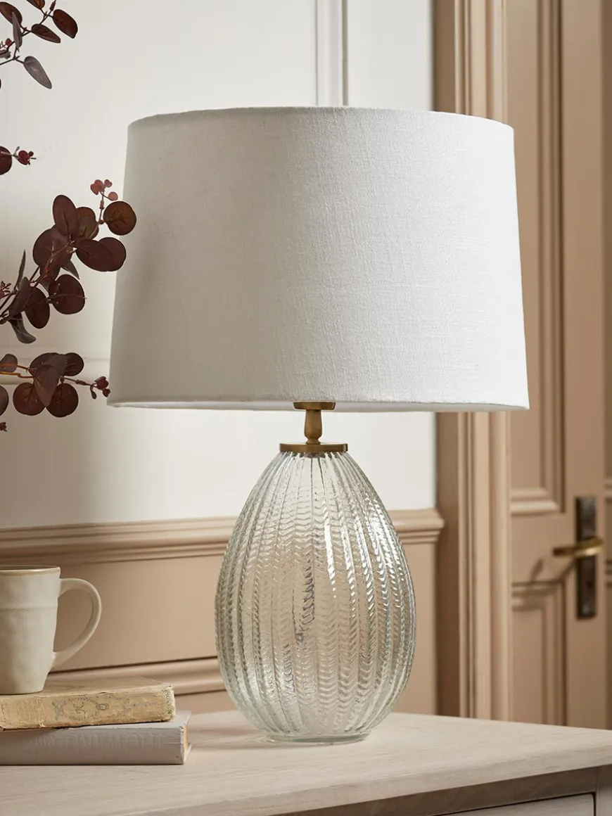 Herringbone Glass Droplet Table Lamp