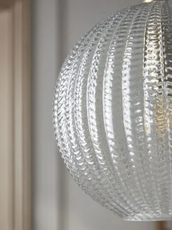 Herringbone Glass Pendant - Round