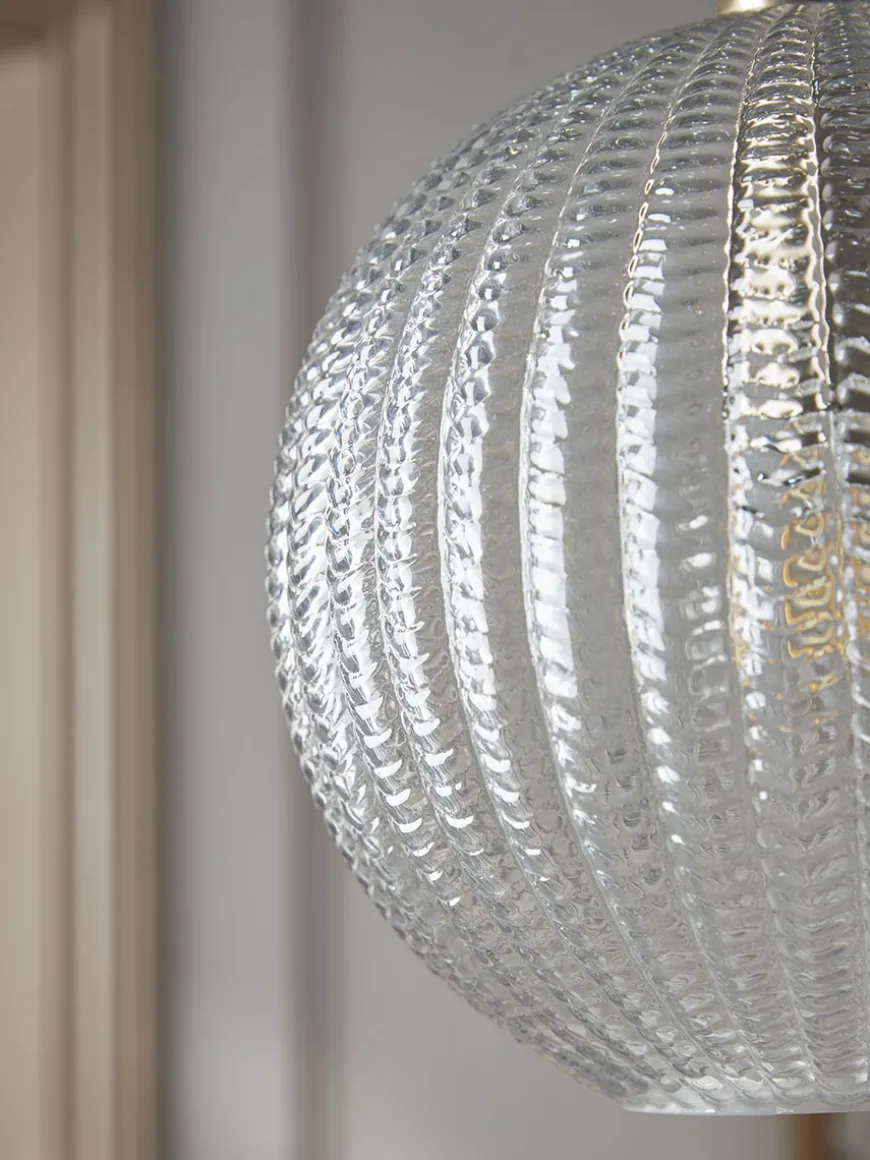 Herringbone Glass Pendant - Round