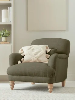 Horton Armchair - Olive Luxury Linen