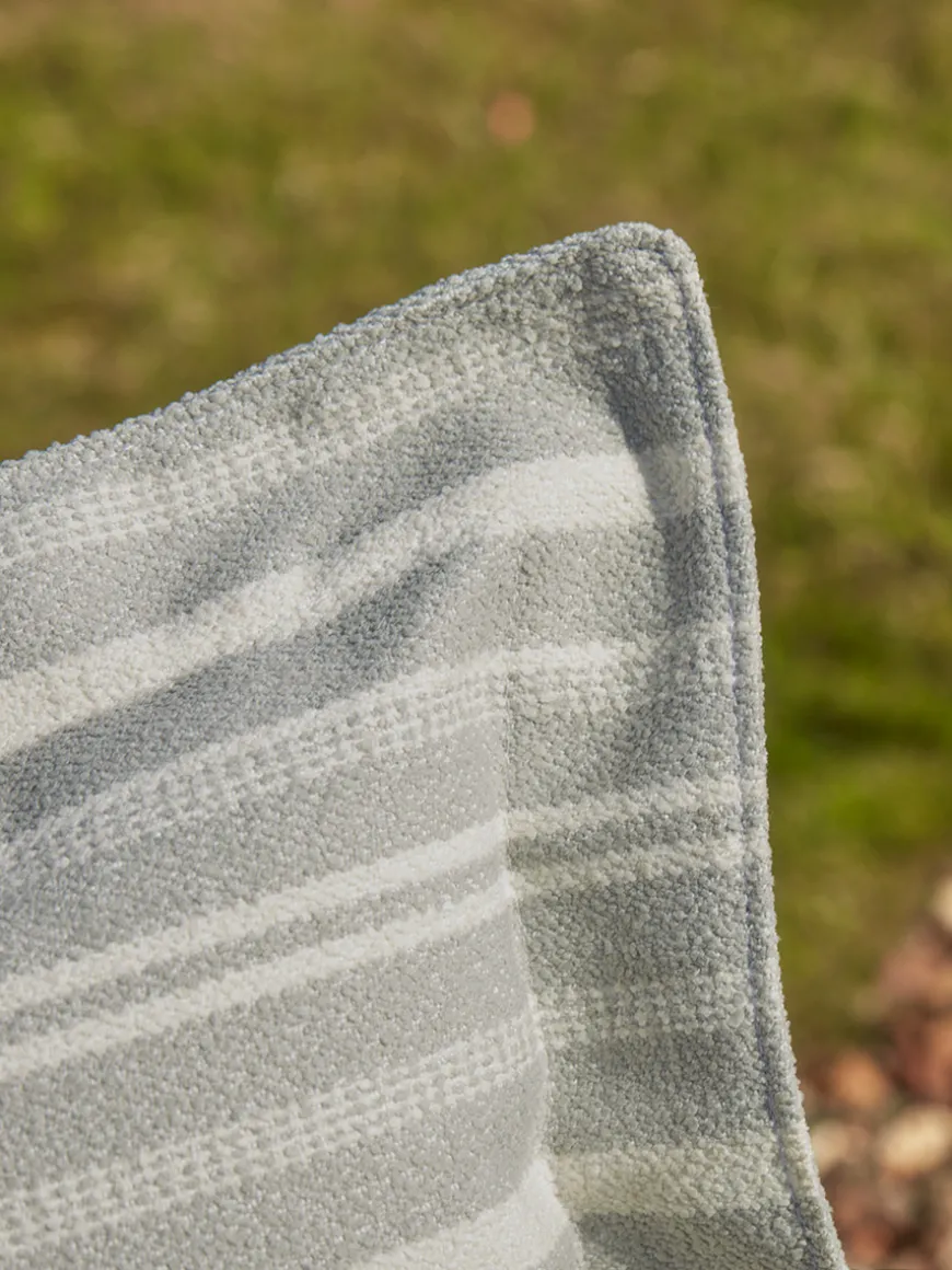 Indoor Outdoor Pillow Edged Cushion - Soft Grey