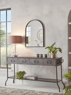 Industrial Iron Console Table
