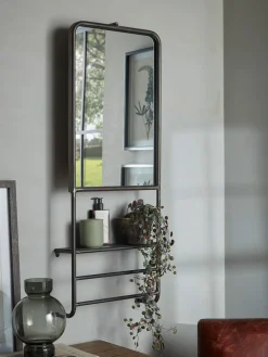 Industrial Mirror Shelf Rack