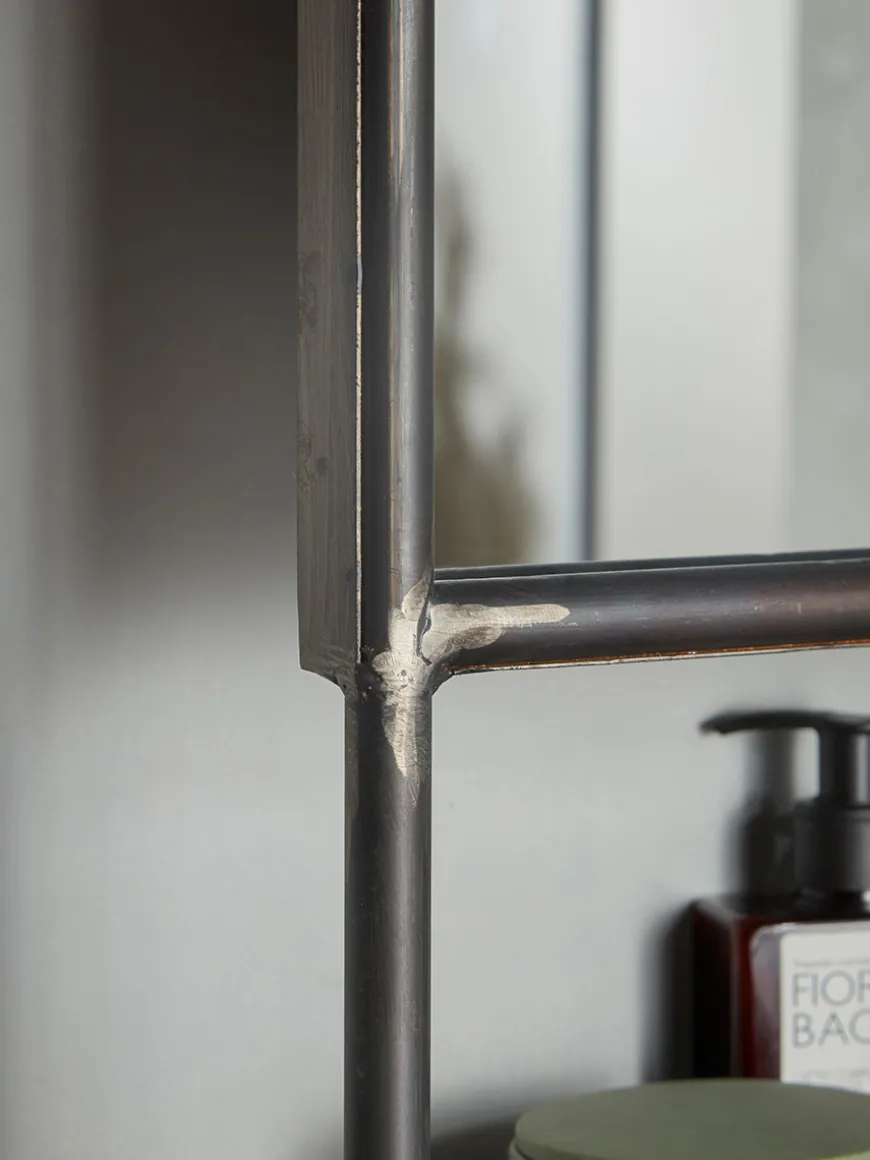 Industrial Mirror Shelf Rack