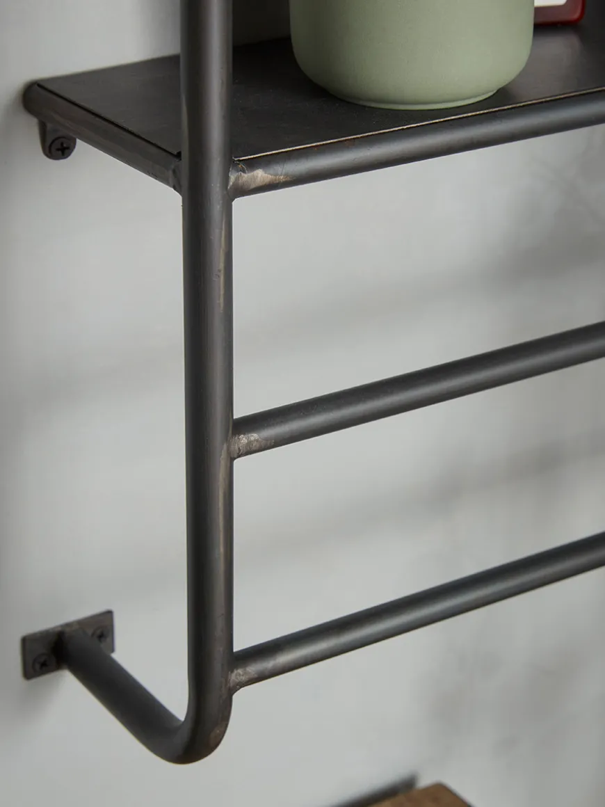 Industrial Mirror Shelf Rack