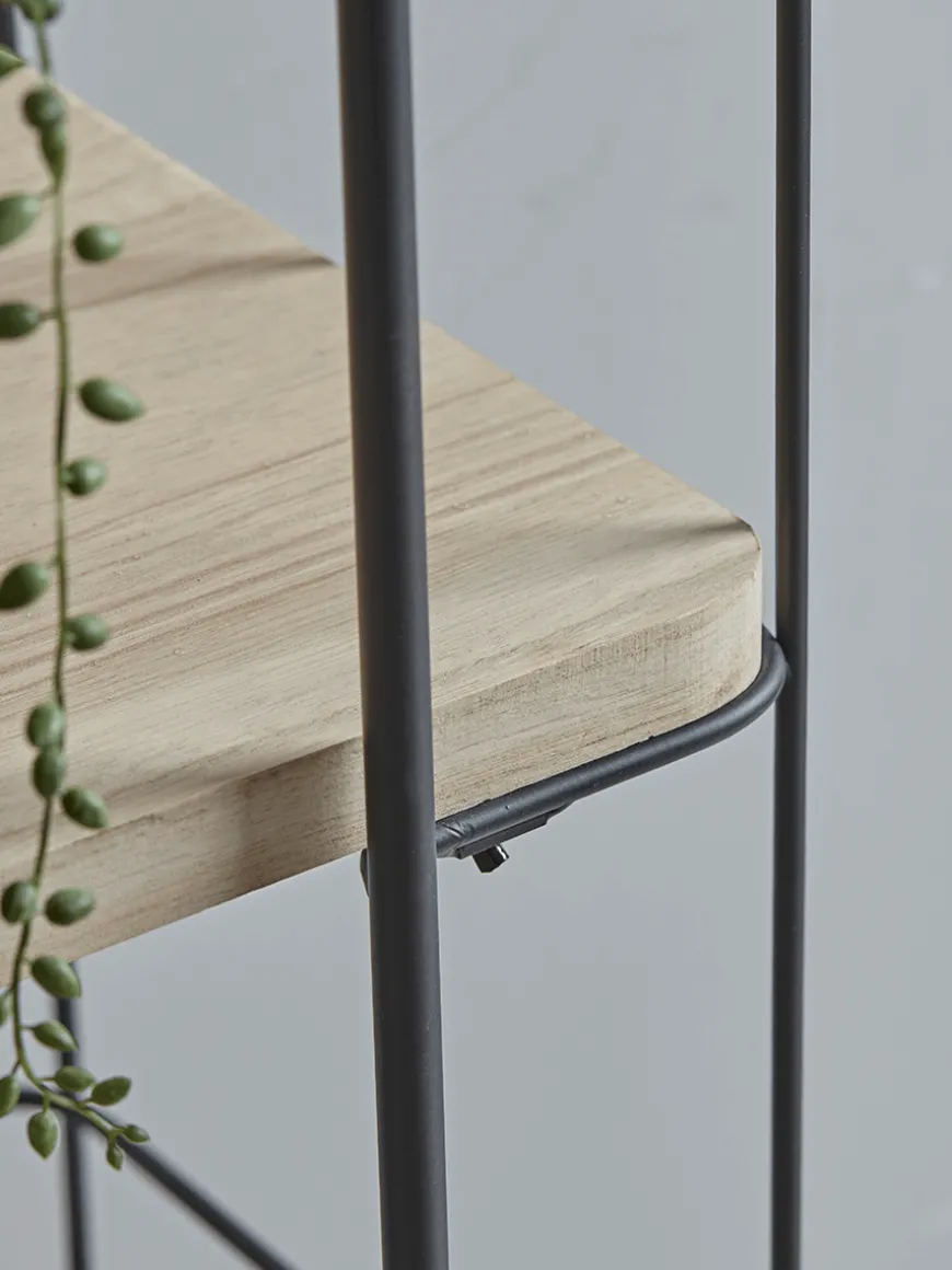 Industrial Wood & Metal Shelf Unit - Large
