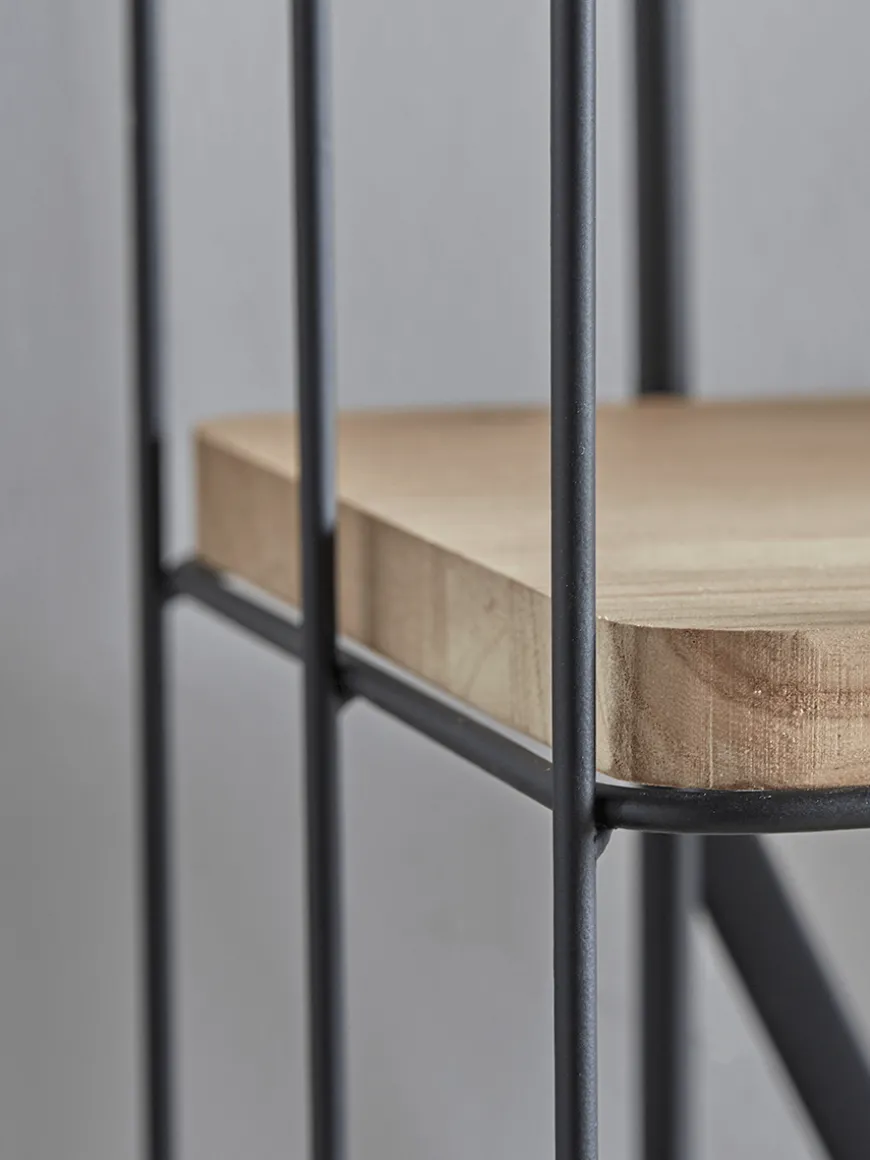 Industrial Wood & Metal Shelf Unit - Large