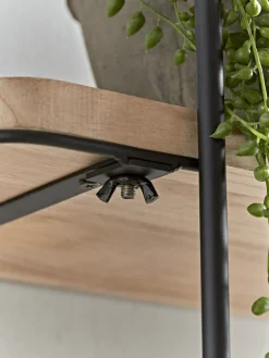 Industrial Wood & Metal Shelf Unit - Large
