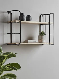 Industrial Wood & Metal Shelf Unit - Small