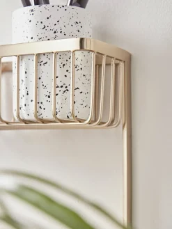 Iron Bathroom Shelf - Brass