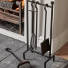 Iron Hanging Fireside Set - Black