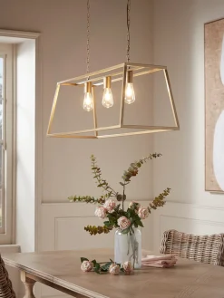 Large Metal Trapeze Pendant - Gold