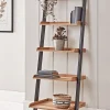Leaning Oak Ladder Shelf