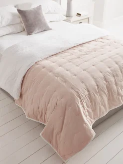 Lightweight Cross Stitch Bedspread - Blush