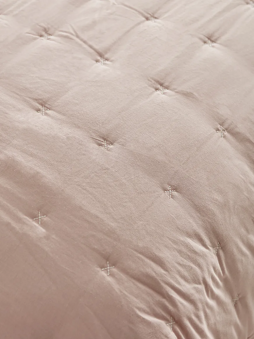 Lightweight Cross Stitch Bedspread - Blush